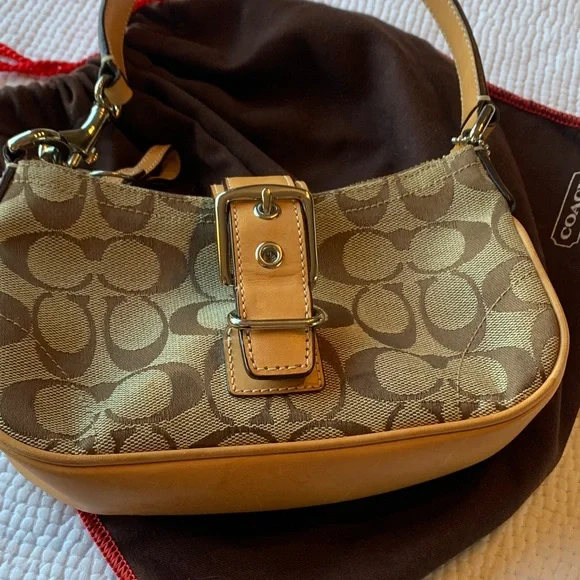 Coach Brown and Tan Signature Shoulder Bag - Picture 16 of 16
